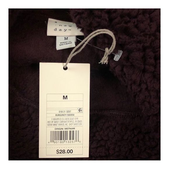 A New Day - Cowl Neck Sherpa Pullover Sweater in Burgundy — So Soft! NWT! - Picture 3 of 3